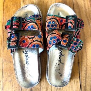 Multicolored Free People Slides